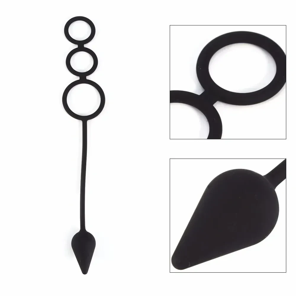 set anillo pene y plug anal negro