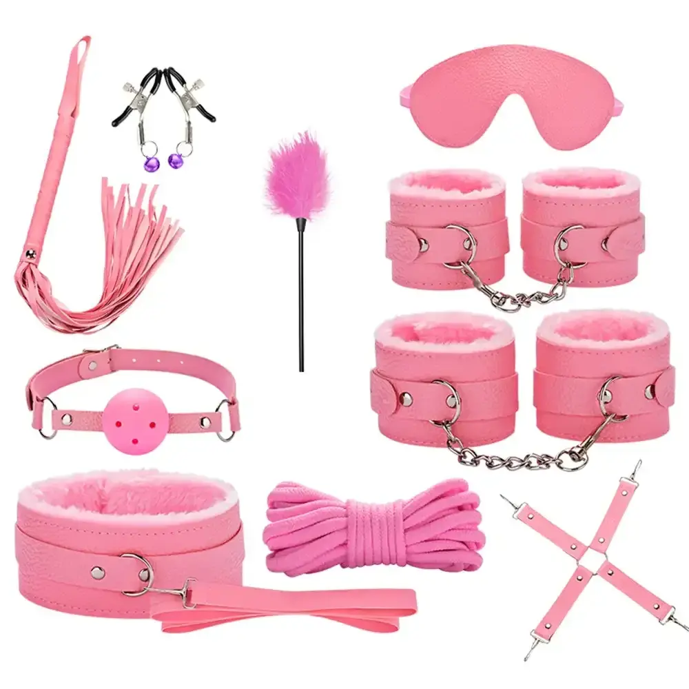 set bdsm cuero y nylon