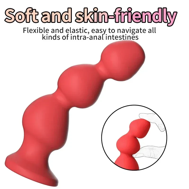 sextoy anal silicona roja detalles diamantes negros