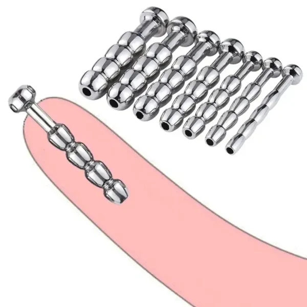 sonda uretral de metal brillante