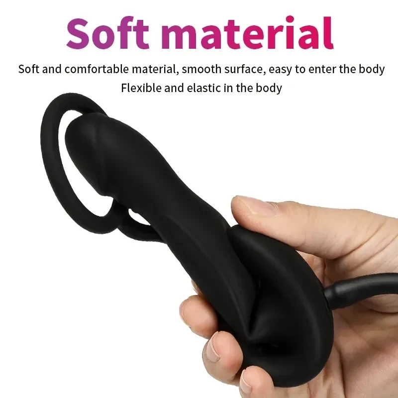 tapon anal inflable con superficie rugosa