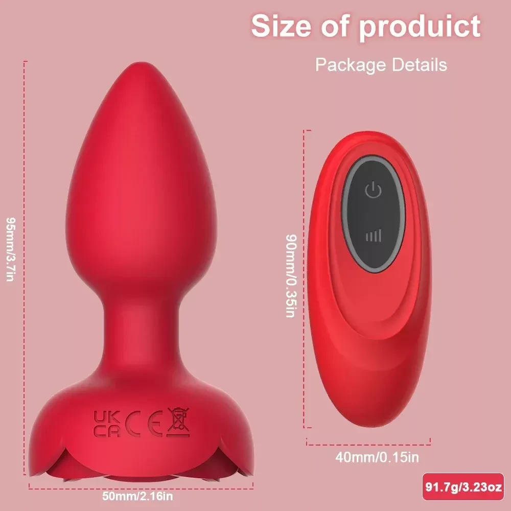 tapon anal rosa base ancha led