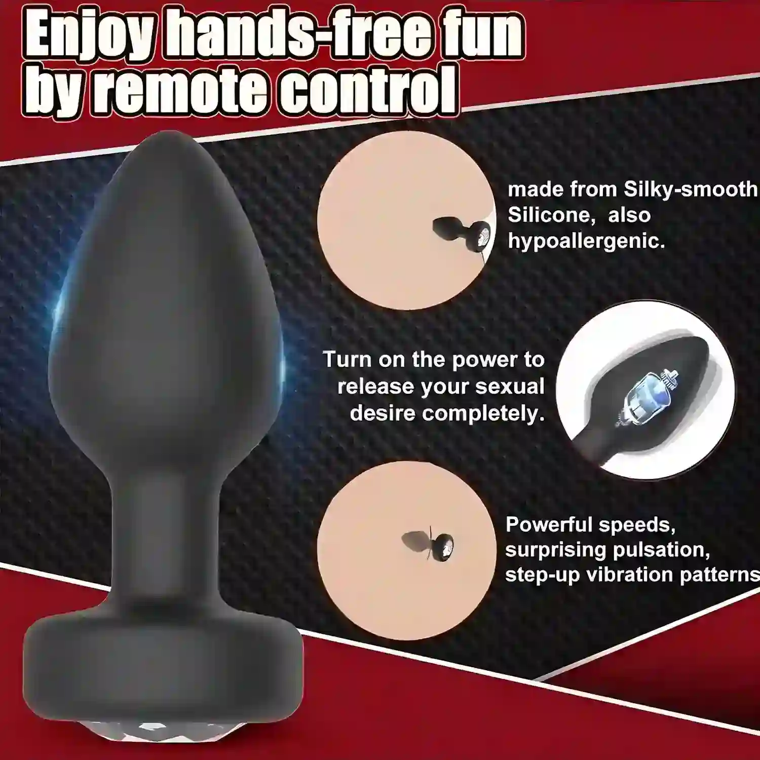 tapon anal vibrador silicona medica control