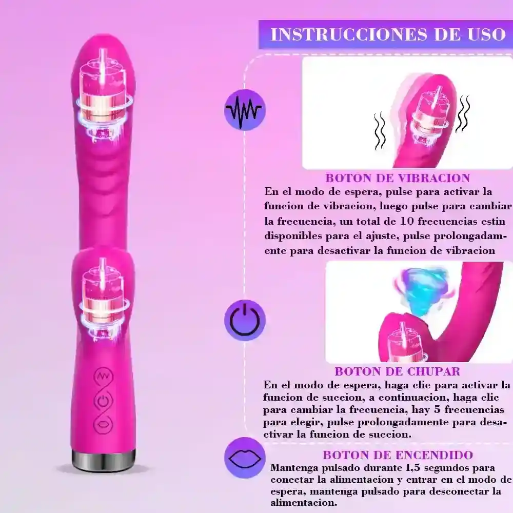 vibrador con cabezal de succion potente