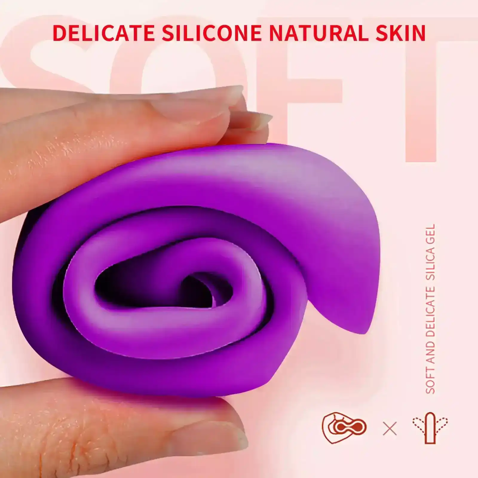 vibrador rosa silicona diseno petalos