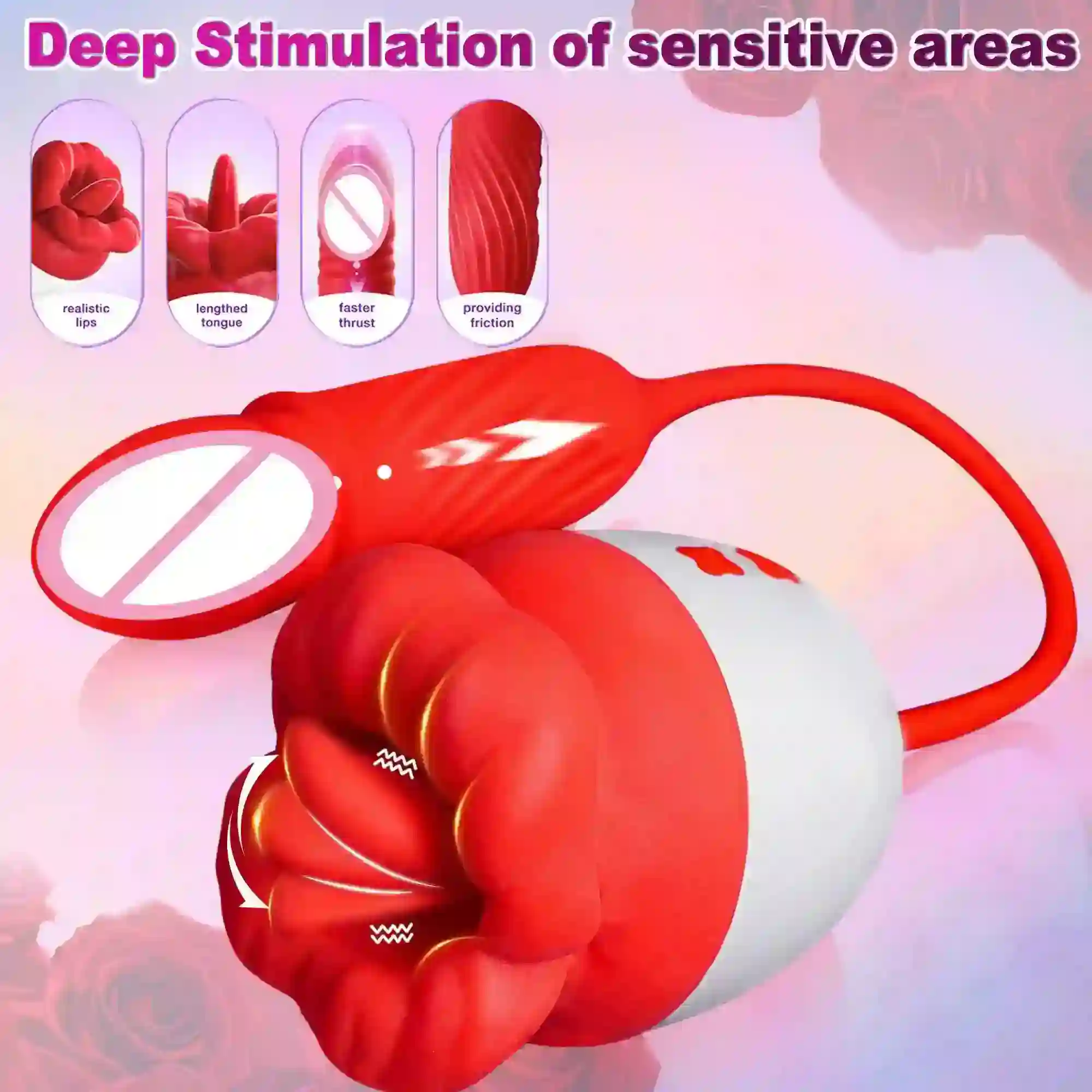vibrador usb negro con empuje realista